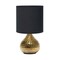 Homeroots 9" Gold Porcelain Round Table Lamp With Black Drum Shade 643297 - alternate 2