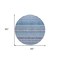 Homeroots 8' Sky Blue And Navy Blue Round Striped Washable Indoor Outdoor Area Rug 577807 - alternate 3