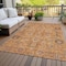Homeroots 8' X 10' Terra Cotta Beige And Gray Oriental Washable Indoor Outdoor Area Rug 582143 - alternate 3