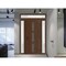 Vdomdoors Front Exterior Prehung Metal-Plastic Door, Manux 8112 Walnut, 2 Side and Top Sidelite Transom, Offi MANUX8112EXD-WLN-W16+36+16xH80+14-LH - alternate 3