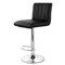 Elama 2 Piece Tufted Faux Leather Adjustable Bar Stool in Black with Chrome Base ELM-7228-BLK - alternate 4