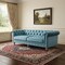Homeroots 92" Teal Blue Velvet Chesterfield Wood Sofa 543986 - alternate 4