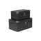 Homeroots Set of Two Black Solid Wood Box With Lid, 2PK 489352 - alternate 3