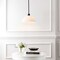 Jonathan Y Solene 11.75" 1-Light Modern Contemporary Adjustable Metal/Glass Dome LED Pendant, Black/White JYL9565C - alternate 3