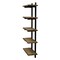 Alaterre Furniture Pomona 48"H 5-Shelf Metal and Solid Wood Bath Wall Shelf, Natural AMBA5820 - alternate 2