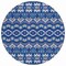 Homeroots 8' Navy Blue And Ivory Round Moroccan Washable Indoor Outdoor Area Rug 594336 - alternate 3