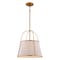 Vaxcel Marion 1-Light Mystic Gold Mid-Century Modern Pendant with White Fabric Shade P0435 - alternate 1