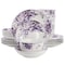Elama Traditional Purple Rose 24 Piece Stoneware Double Bowl Dinnerware Set 750123731M - alternate 1