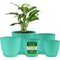 Lifemaster Planter Pots with Drainage Holes, Lightweight, Durable, Space-Saving, Aqua, 5PK LMFLOPAQA55 - alternate 1