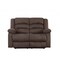 Homeroots 60in Brown Microfiber Manual Reclining Loveseat 329368 - alternate 1