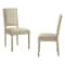 Homeroots Set of Two Beige and Brown Upholstered Linen Dining Side Chairs 535362 - alternate 3