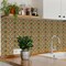 Homeroots 6" x 6" Green And Red Vinyl Arabesque Peel And Stick Removable Tiles 569225 - alternate 2