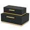 Homeroots Set of Two Black And Gold Nesting Decorative Storage Boxes With Lids, 2PK 712919 - alternate 3