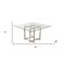 Homeroots 59" Clear And Gold Square Glass And Metal Trestle Base Dining Table 555147 - alternate 2