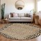 Homeroots 8' Gold Round Animal Print Washable Indoor Outdoor Area Rug 607646 - alternate 2