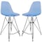 Leisuremod Cresco Acrylic Barstool - Modern ABS Plastic Counter Stool with Steel Legs & Footrest, 2PK CRBL-30TBU2 - alternate 1