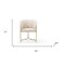 Homeroots Beige and Gold Faux Leather and Metal Partially Open Back Dining Arm Chair 719093 - alternate 3