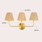 Jonathan Y Malaya 22.75" 3-Light Bohemian Coastal Metal Pleated Paper Shade LED Vanity Light, Beige/Brass Gold JYL1616A - alternate 3
