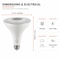 Euri Lighting PAR38 LED Bulbs, 12W, 1050 lm, 100W Eq., 5000K, E26, Dimmable, CEC/UL, 2PK EP38-12W5050cec-2 - alternate 1