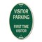 Signmission Reserved Parking Sign Visitor Parking First T, 12 In X 18 In Architectural, Heavy Gauge Aluminum A-OV-G-1218-23017 - alternate 1
