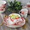 Elama Traditional Red Rose 16 Piece Stoneware Dinnerware Set EL-RED-ROSE - alternate 3
