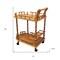 Homeroots 24in Oak Wood Rolling Bar Cart With Wine Storage 470338 - alternate 3