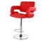 Elama Faux Leather Tufted Bar Stool in Red with Chrome Base and Adjustable Height ELM-749-RED - alternate 2