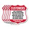 Signmission Restricted Area Shield Sign Customers Du, 12 inch X 12 inch, Aluminum Metal Sign, 5PK SHI-A-5Pack-12-458 - alternate 1