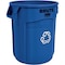 Rubbermaid Commercial 20 gal Round Recycling Bin, Open Top, Blue, Polyethylene, 1 Openings FG262073BLUE - alternate 1