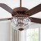 Jonathan Y Neva 42" 3-Light Rustic Industrial 6-Speed Metal/Crystal Bowl Shade Mobile-App/Remote-Controlled LED JYL9734A - alternate 2