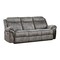 Homeroots 87" Gray Velvet Reclining USB Sofa With Black Legs 491314 - alternate 1