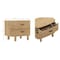 Manhattan Comfort Solara 30 in Solid Wood Nightstand in Natural Oak (2-Drawer) NS1788-1 - alternate 4