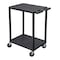Luxor Utility Cart with Lipped Plastic Shelves, Polyethylene, 300 lb Load Capacity, 2 Shelves, 24 in L HE32-B - alternate 3
