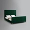 Homeroots Hunter Green Solid Wood King Upholstered Velvet Bed 544767 - alternate 2