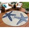 Homeroots 8' Navy Blue And Gray Round Starfish Indoor Outdoor Area Rug 546822 - alternate 6