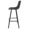 Leisuremod Elland Modern Upholstered Leather Bar Stool with Iron Legs and Footrest, Charcoal Black ES29BL - alternate 6