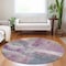 Homeroots 8' Lavender And Purple Round Abstract Washable Indoor Outdoor Area Rug 609306 - alternate 4