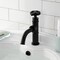 Kingston Brass One-Handle Single-Hole Bathroom Faucet with Knurled Handle and Push Pop-Up Drain, Matte Black KS2820RKX - alternate 3