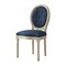 Homeroots Tufted Navy Blue and Brown Upholstered Linen Dining Side Chair 535369 - alternate 3