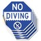 Signmission No Diving, 4 inch X 4 inch, Vinyl Decal, 5PK OC-D-5PACK-4-130 - alternate 1