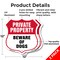 Signmission Private Property Shield Sign Beware Of D, 12 inch X 12 inch, Aluminum Metal Sign, 2PK SHI-A-2PACK-12-440 - alternate 2