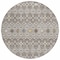 Homeroots 8' Taupe Gray And Gold Round Geometric Washable Indoor Outdoor Area Rug 612228 - alternate 3