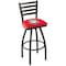Holland Bar Stool Co 30" Blk Wrinkle Georgia "Bulldog" Swivel Bar Stool, Ladder Back L01430GA-Dog - alternate 1