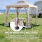 Sunjoy 8 ft x 8 ft Patio Gazebo, Modern 2-Tier Steel Frame Soft Top Gazebo with Netting - Grey & Khaki A101003610 - alternate 2