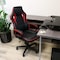 Elama High Back Adjustable Faux Leather Office Chair with Mesh and Fabric in Black and Red Trim ELM-F-004 - alternate 3
