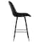 Elama 2 Piece Diamond Stitched Faux Leather Bar Chair in Black with Metal Legs ELM-799-19C-BLK - alternate 2