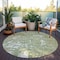 Homeroots 8' Sage And Ivory Round Abstract Washable Indoor Outdoor Area Rug 612703 - alternate 3