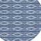 Homeroots 8' Navy Blue And Ivory Round Geometric Washable Indoor Outdoor Area Rug 599642 - alternate 3
