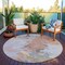 Homeroots 8' Brown Ivory And Gray Round Abstract Washable Indoor Outdoor Area Rug 617409 - alternate 5