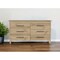 Homeroots 59" Natural and Black Six Drawer Double Dresser 478265 - alternate 2